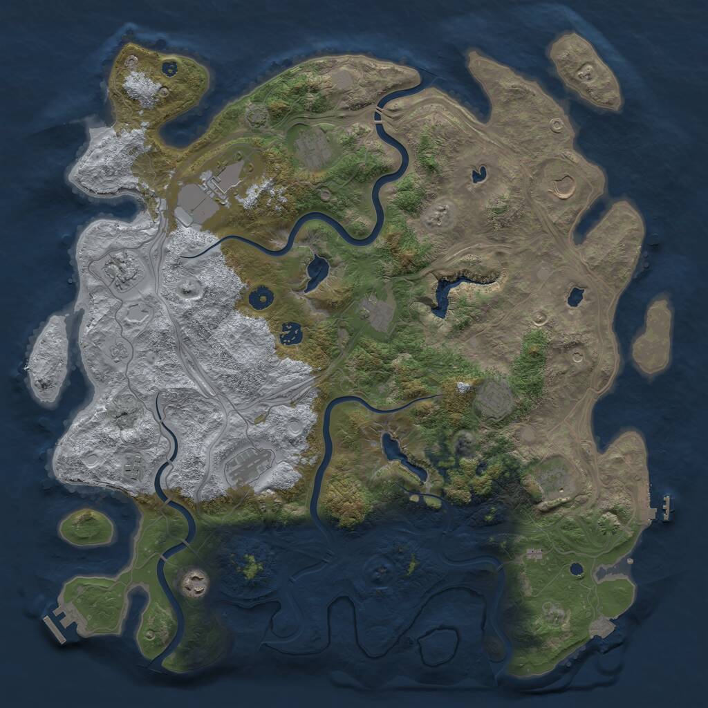Rust Map: Procedural Map, Size: 4500, Seed: 1898254368, 17 Monuments