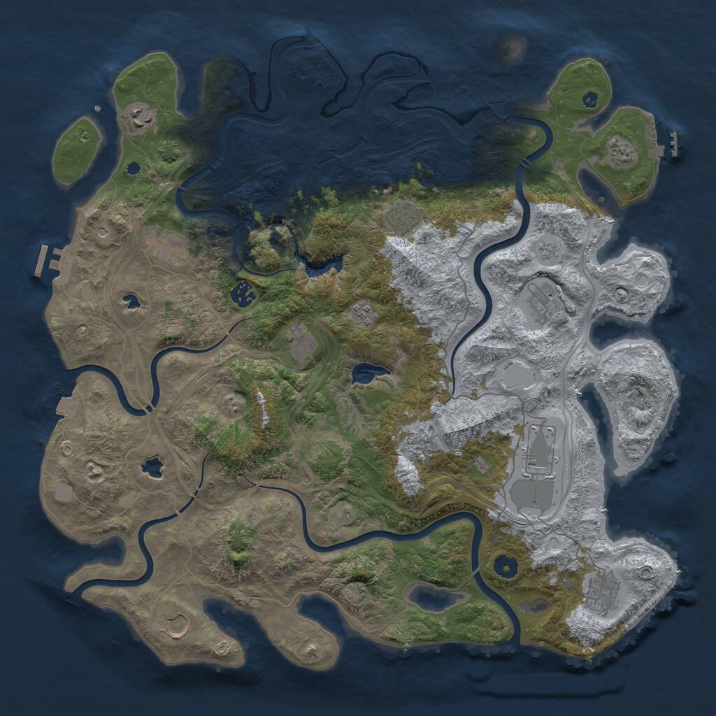 Rust Map: Procedural Map, Size: 4500, Seed: 767294712, 17 Monuments