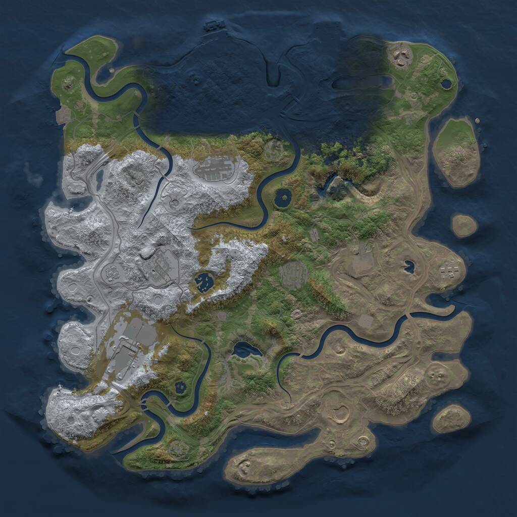 Rust Map: Procedural Map, Size: 4250, Seed: 106974432, 15 Monuments