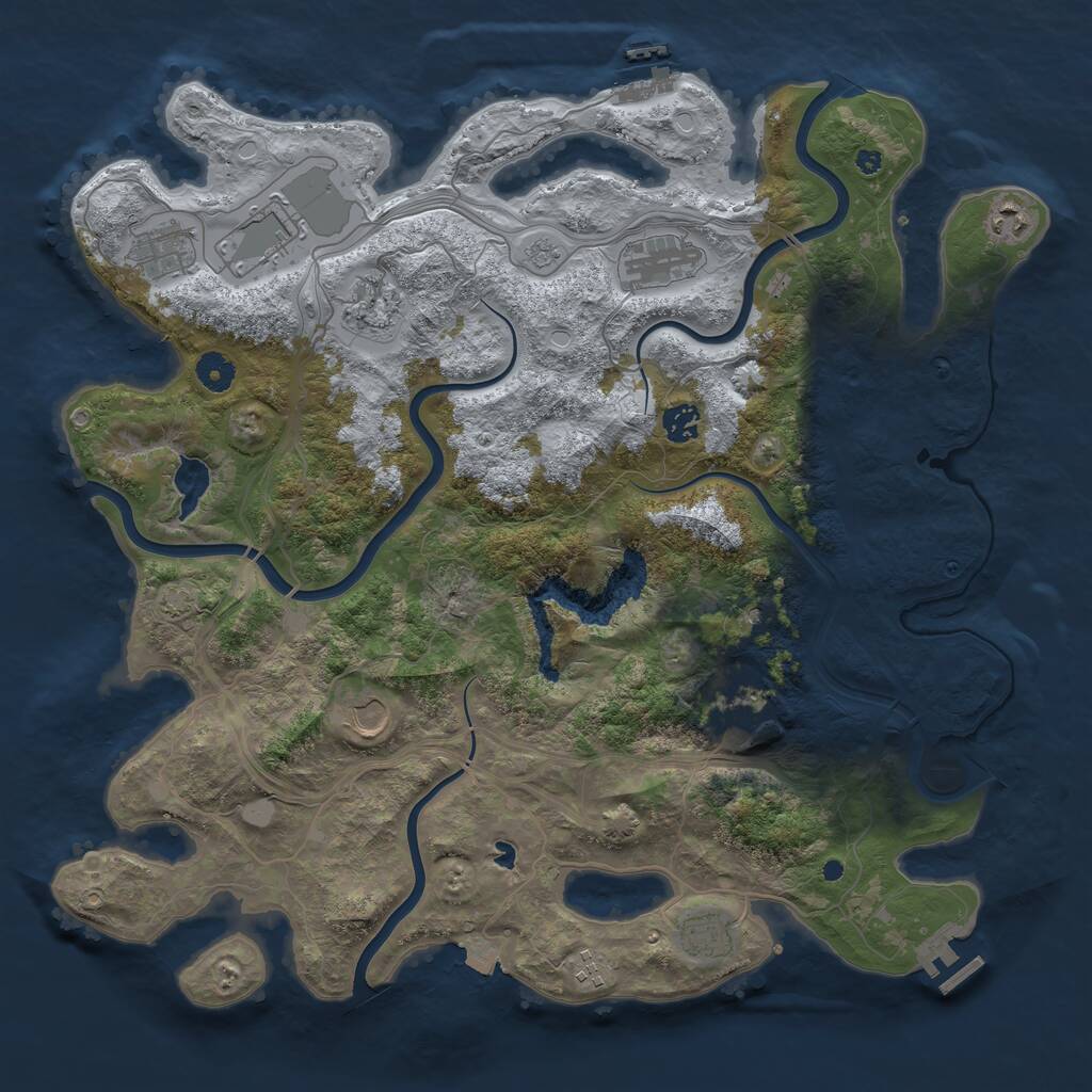 Rust Map: Procedural Map, Size: 4250, Seed: 1267040818, 16 Monuments