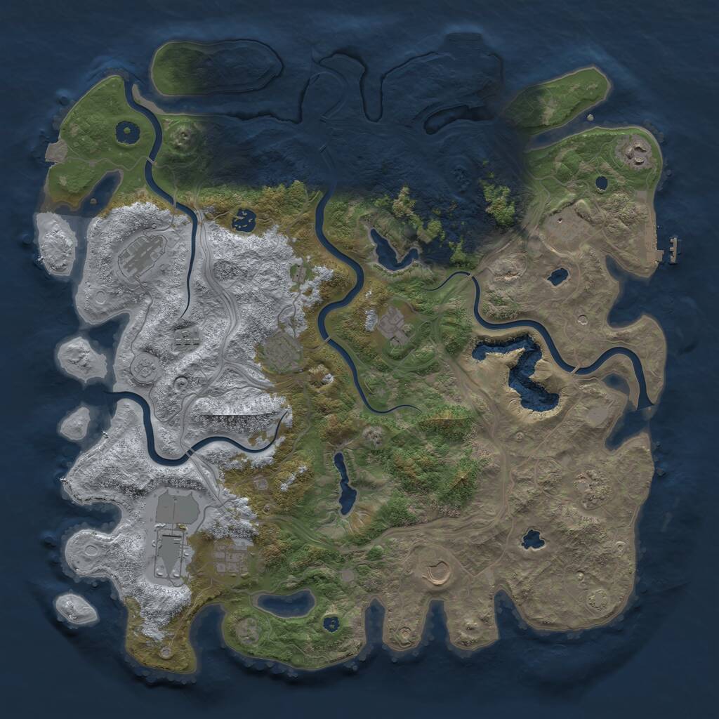 Rust Map: Procedural Map, Size: 4500, Seed: 556262006, 17 Monuments