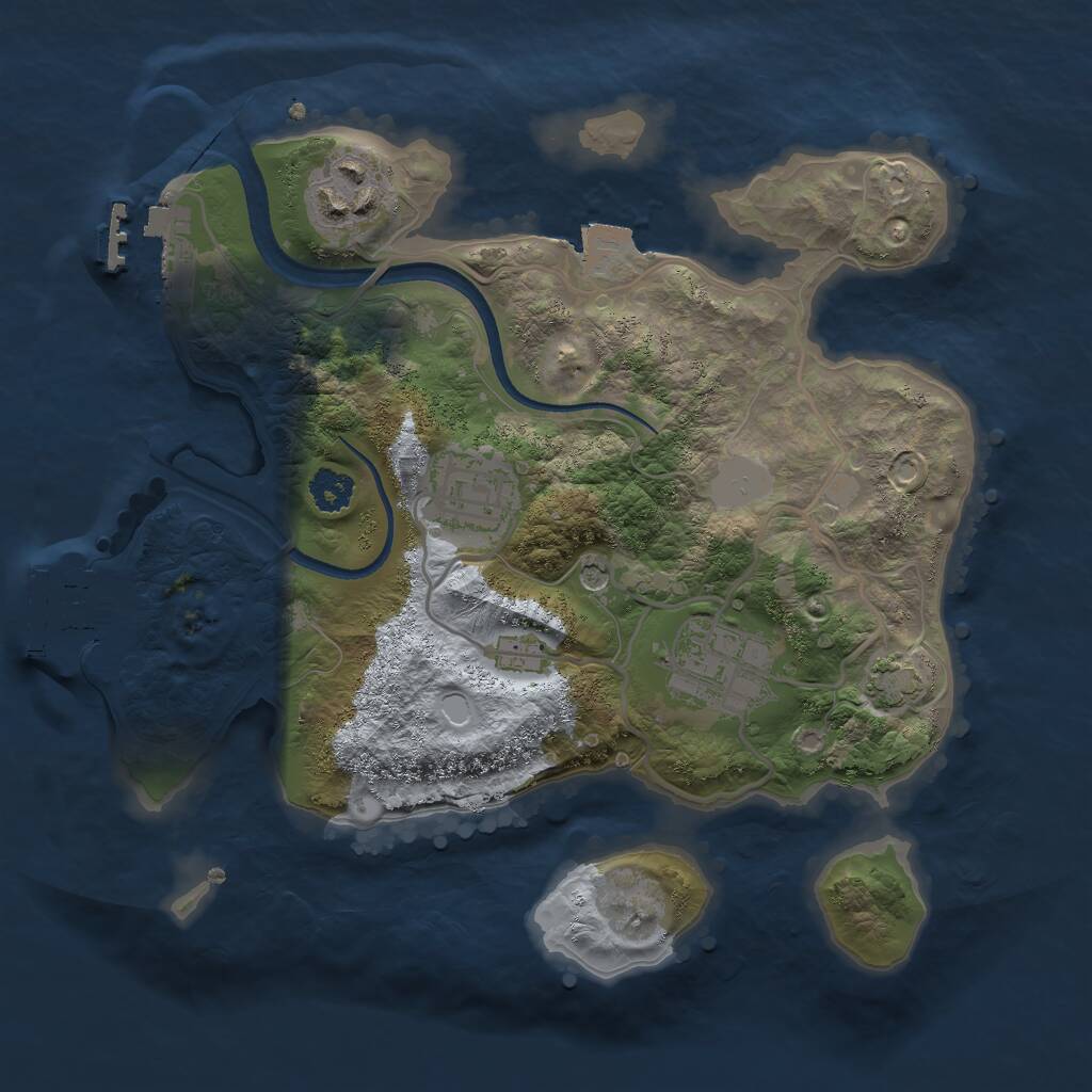 Rust Map: Procedural Map, Size: 2500, Seed: 442, 8 Monuments