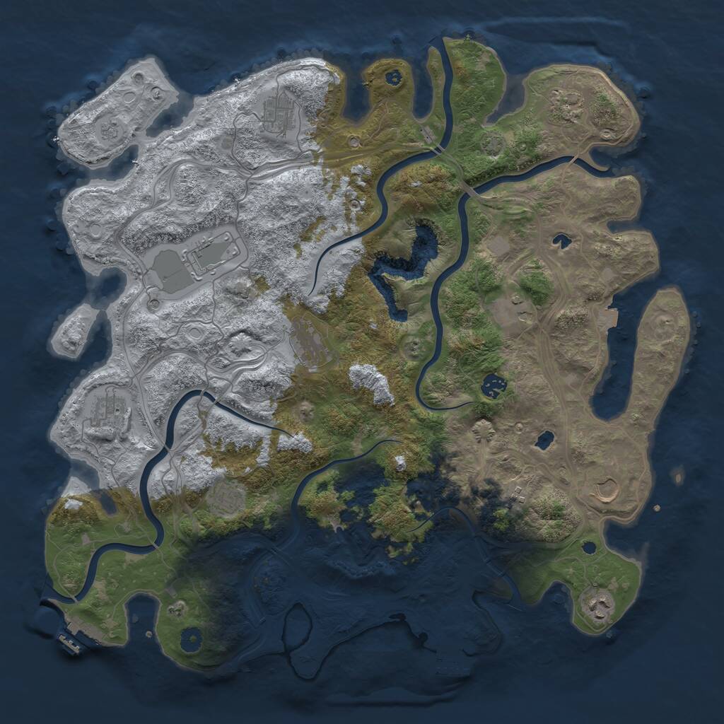 Rust Map: Procedural Map, Size: 4500, Seed: 922764761, 17 Monuments