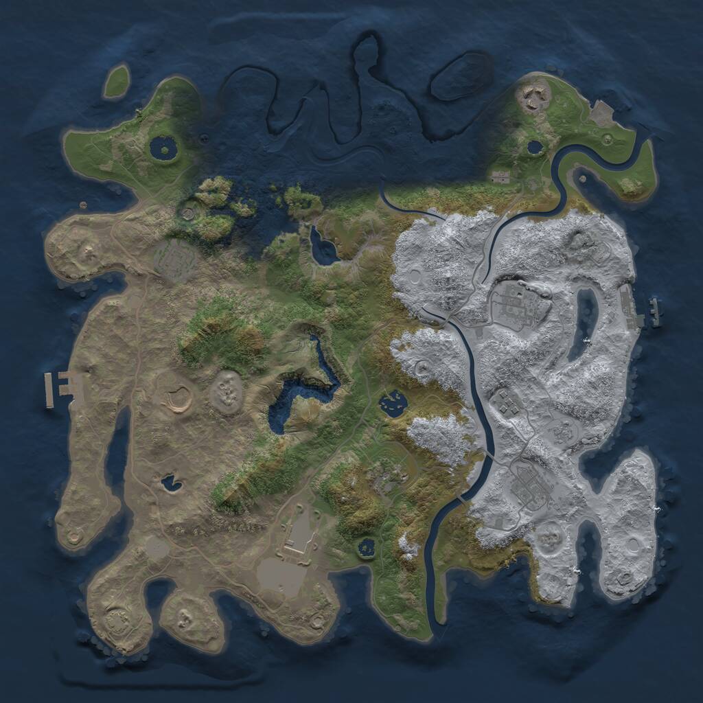 Rust Map: Procedural Map, Size: 4000, Seed: 918273, 15 Monuments