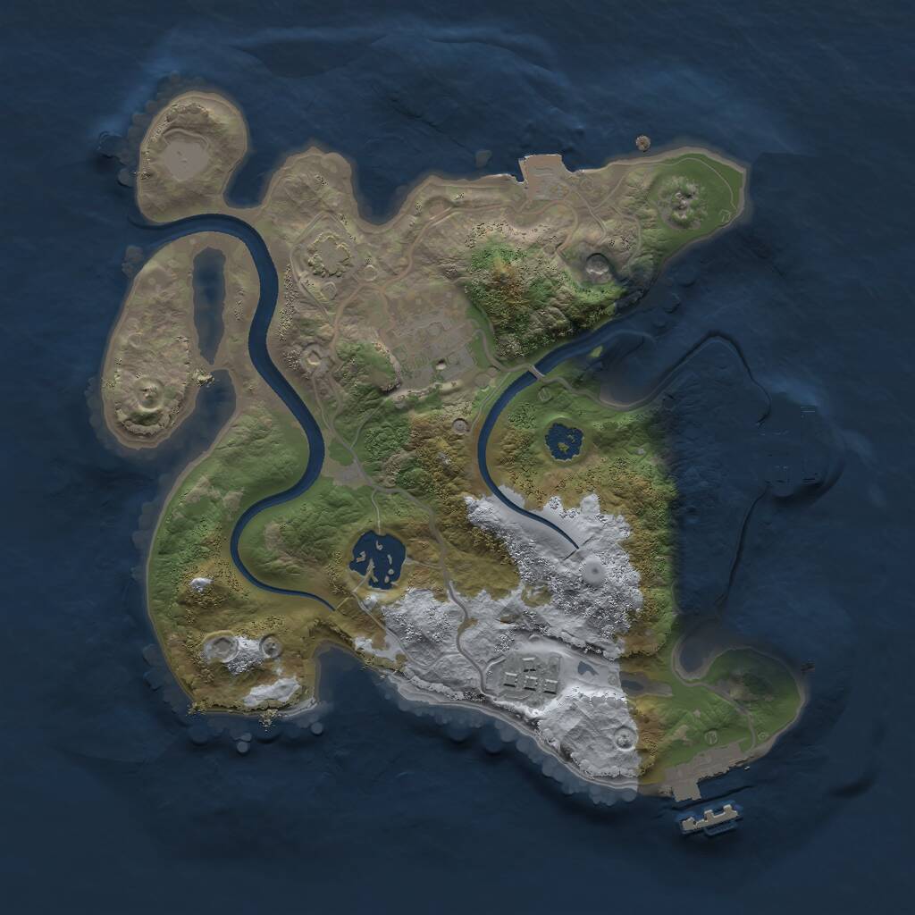 Rust Map: Procedural Map, Size: 2500, Seed: 90876, 8 Monuments