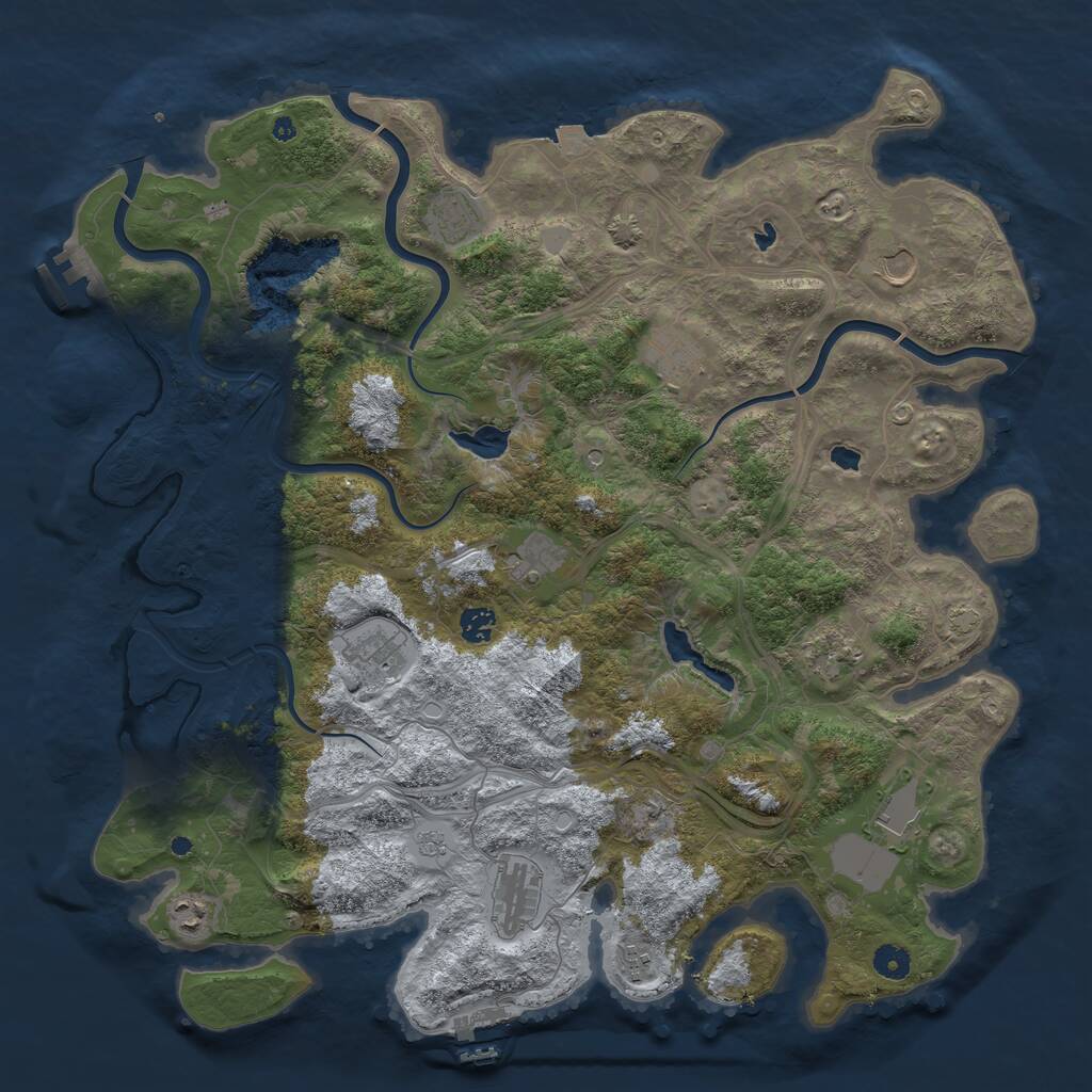 Rust Map: Procedural Map, Size: 4500, Seed: 172671423, 17 Monuments