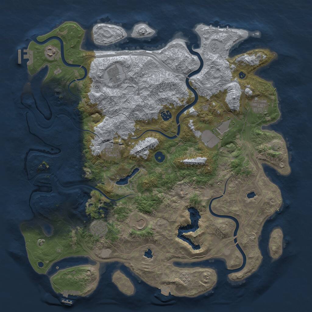 Rust Map: Procedural Map, Size: 4500, Seed: 896984296, 15 Monuments
