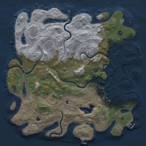 Thumbnail Rust Map: Procedural Map, Size: 4500, Seed: 1204487869, 17 Monuments