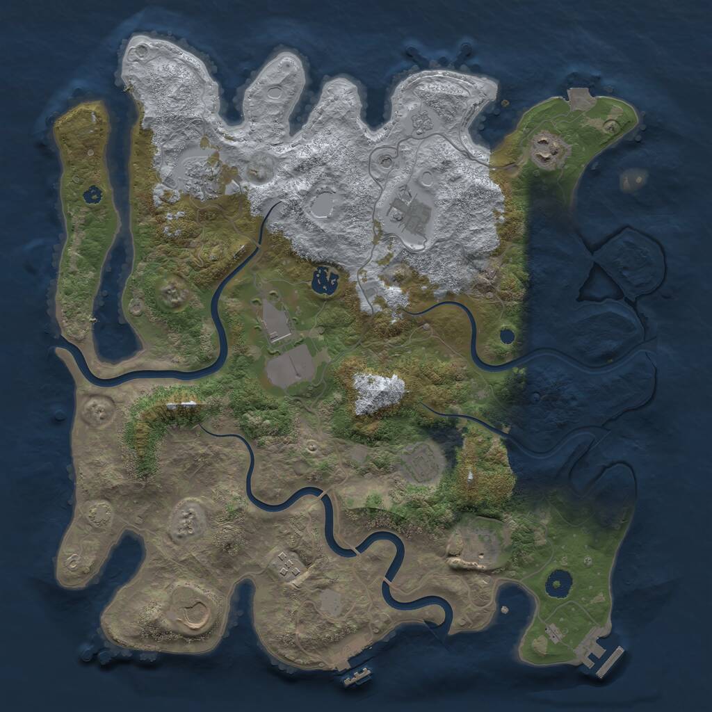 Rust Map: Procedural Map, Size: 3900, Seed: 22102023, 15 Monuments