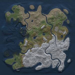 Thumbnail Rust Map: Procedural Map, Size: 4300, Seed: 82516, 16 Monuments