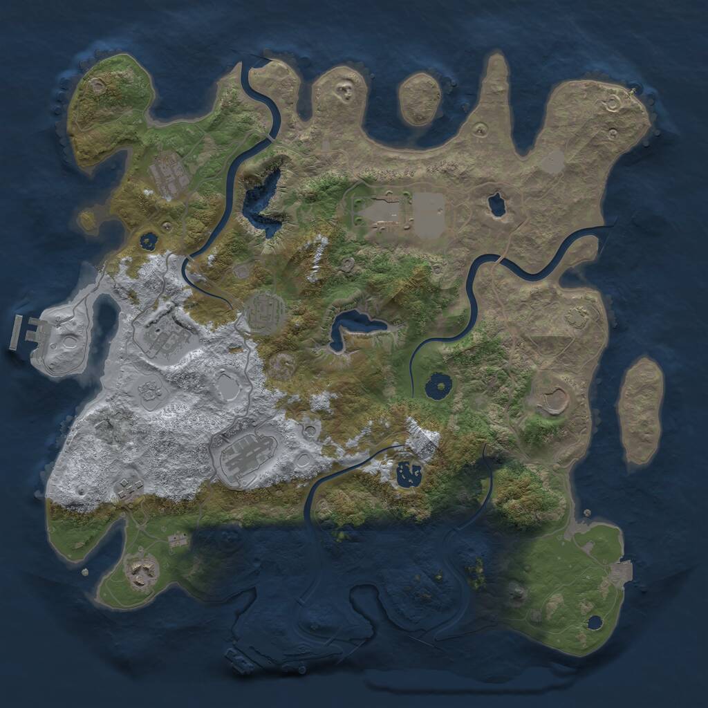 Rust Map: Procedural Map, Size: 4000, Seed: 39049537, 15 Monuments