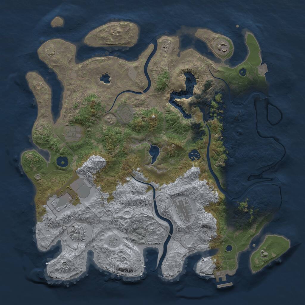 Rust Map: Procedural Map, Size: 4000, Seed: 186285258, 13 Monuments