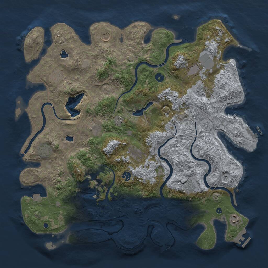 Rust Map: Procedural Map, Size: 4500, Seed: 64651465, 17 Monuments