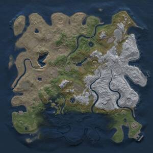 Thumbnail Rust Map: Procedural Map, Size: 4500, Seed: 64651465, 17 Monuments