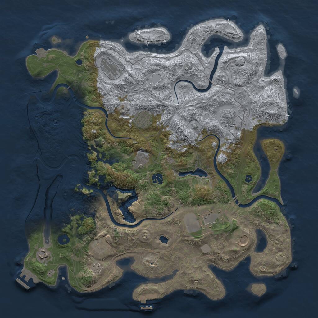 Rust Map: Procedural Map, Size: 4250, Seed: 31041, 16 Monuments