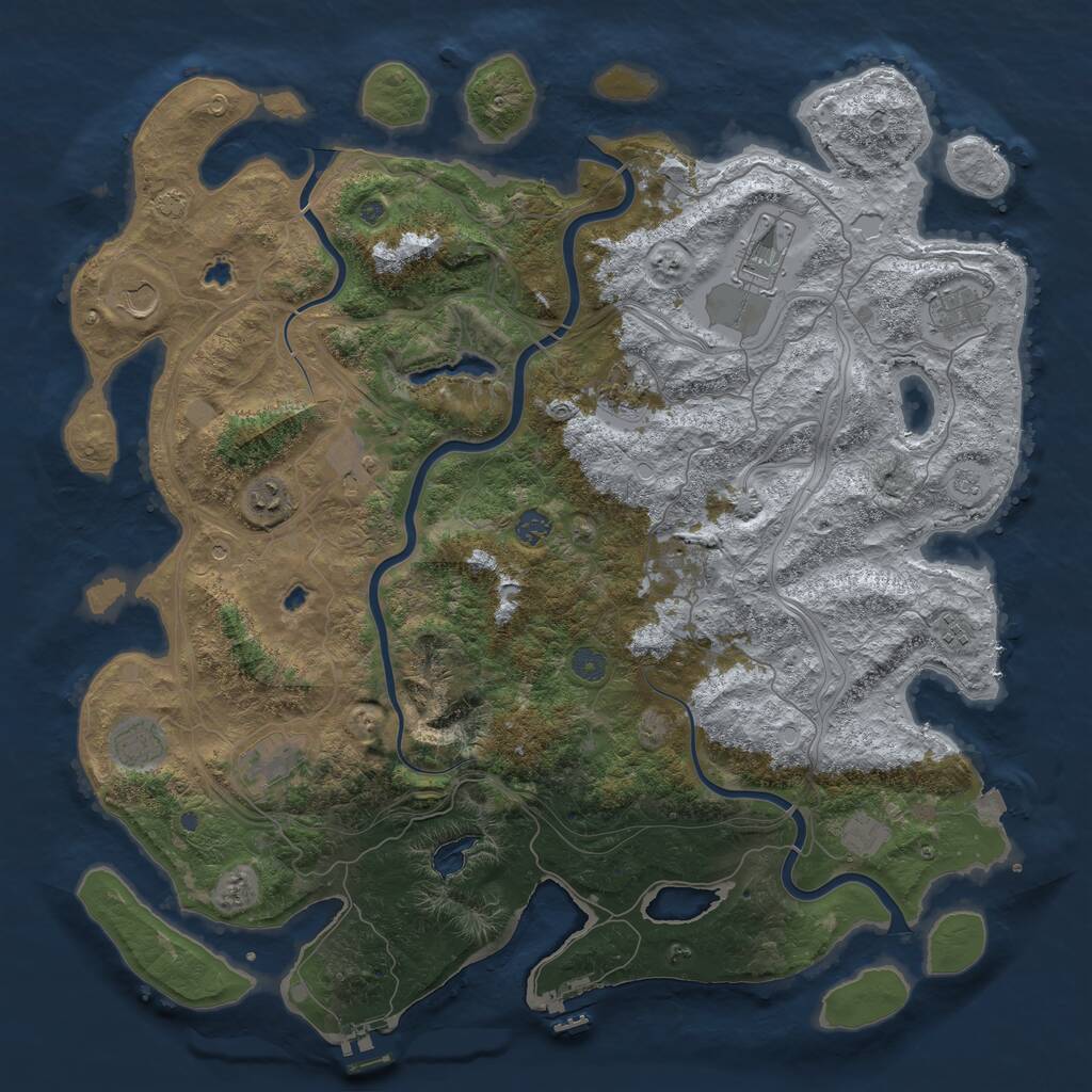 Rust Map: Procedural Map, Size: 4750, Seed: 1956115184, 17 Monuments