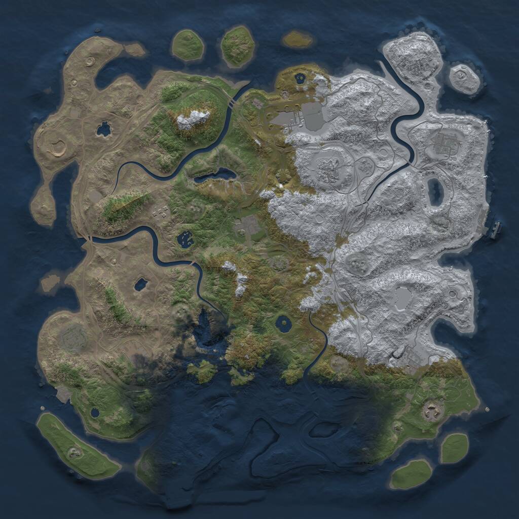Rust Map: Procedural Map, Size: 4750, Seed: 1956115184, 17 Monuments