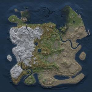 Thumbnail Rust Map: Procedural Map, Size: 3850, Seed: 641243, 17 Monuments