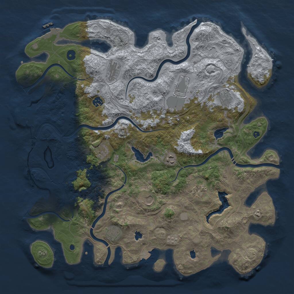 Rust Map: Procedural Map, Size: 4500, Seed: 299463719, 16 Monuments