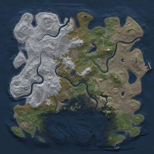 Thumbnail Rust Map: Procedural Map, Size: 4500, Seed: 1197318606, 15 Monuments