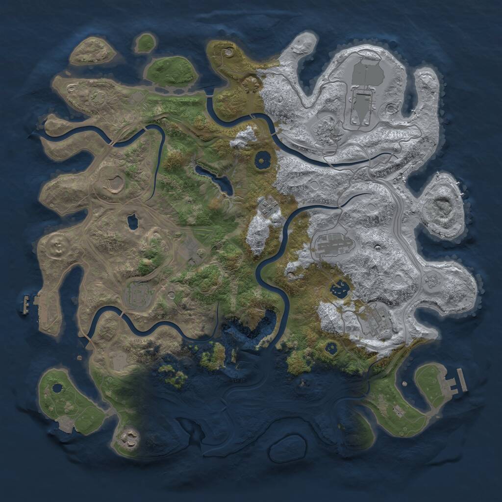 Rust Map: Procedural Map, Size: 4250, Seed: 345449118, 16 Monuments