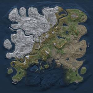 Thumbnail Rust Map: Procedural Map, Size: 4500, Seed: 2031985913, 16 Monuments