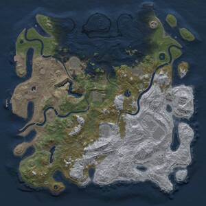 Thumbnail Rust Map: Procedural Map, Size: 4500, Seed: 856402036, 15 Monuments