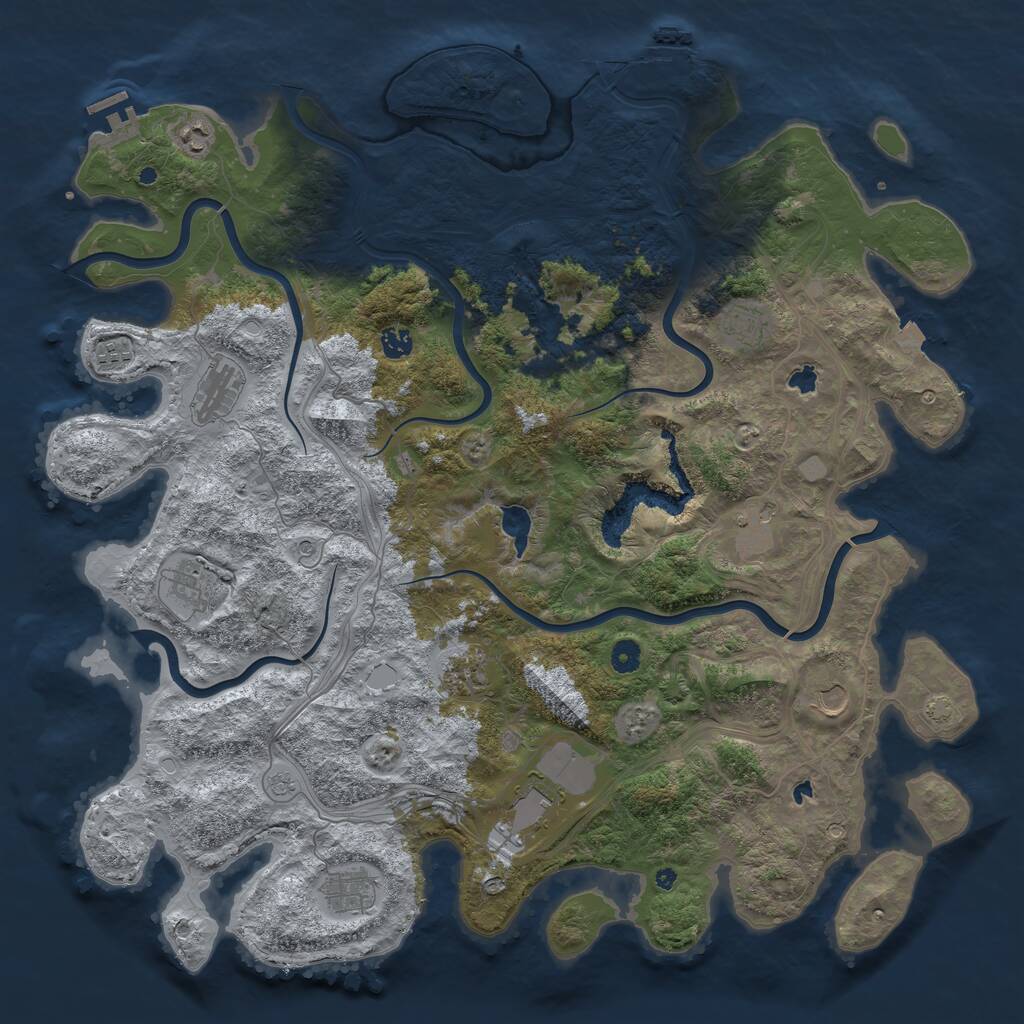 Rust Map: Procedural Map, Size: 4800, Seed: 1630604507, 17 Monuments