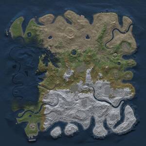 Thumbnail Rust Map: Procedural Map, Size: 4500, Seed: 1270497565, 17 Monuments