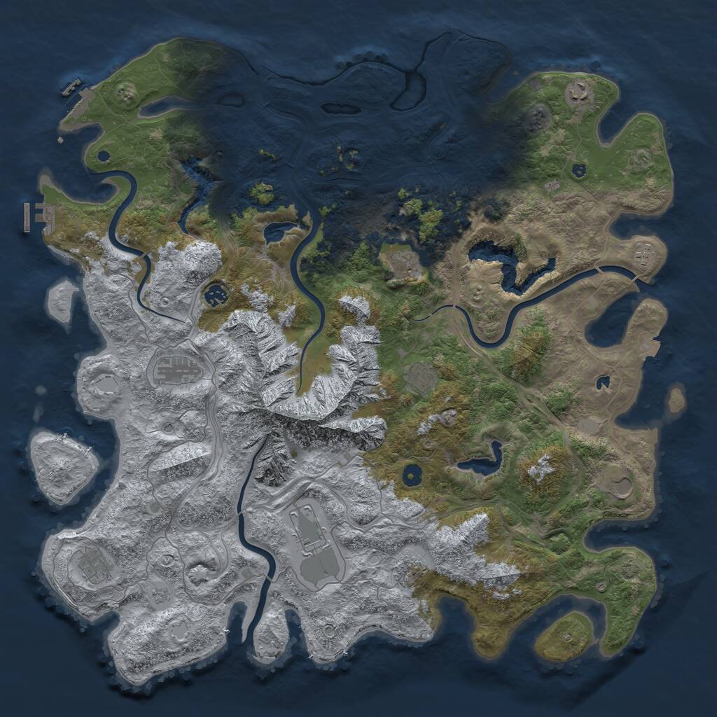 Rust Map: Procedural Map, Size: 5000, Seed: 487131202, 16 Monuments