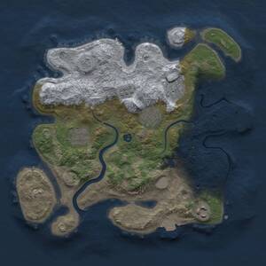 Thumbnail Rust Map: Procedural Map, Size: 3000, Seed: 3775951, 10 Monuments
