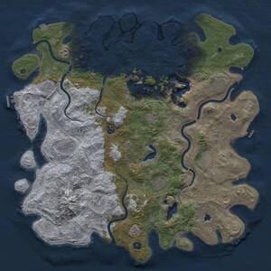 Thumbnail Rust Map: Procedural Map, Size: 5000, Seed: 280268680, 17 Monuments