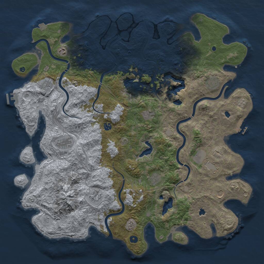 Rust Map: Procedural Map, Size: 5000, Seed: 280268680, 17 Monuments