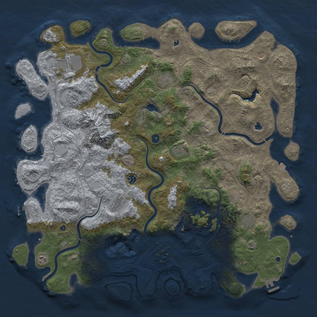 Rust Map: Procedural Map, Size: 5500, Seed: 298348509, 17 Monuments
