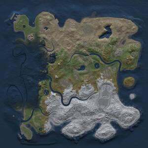 Thumbnail Rust Map: Procedural Map, Size: 4000, Seed: 2011755077, 14 Monuments