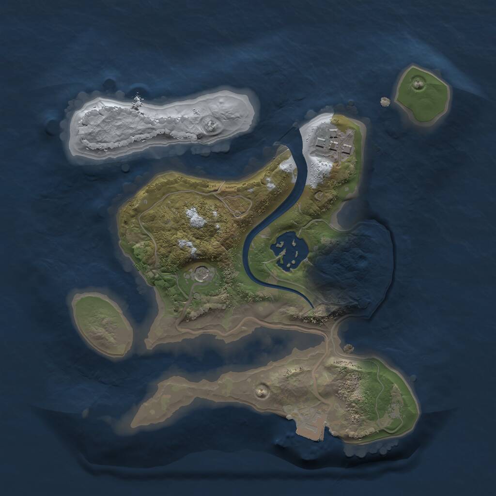 Rust Map: Procedural Map, Size: 2047, Seed: 22, 4 Monuments