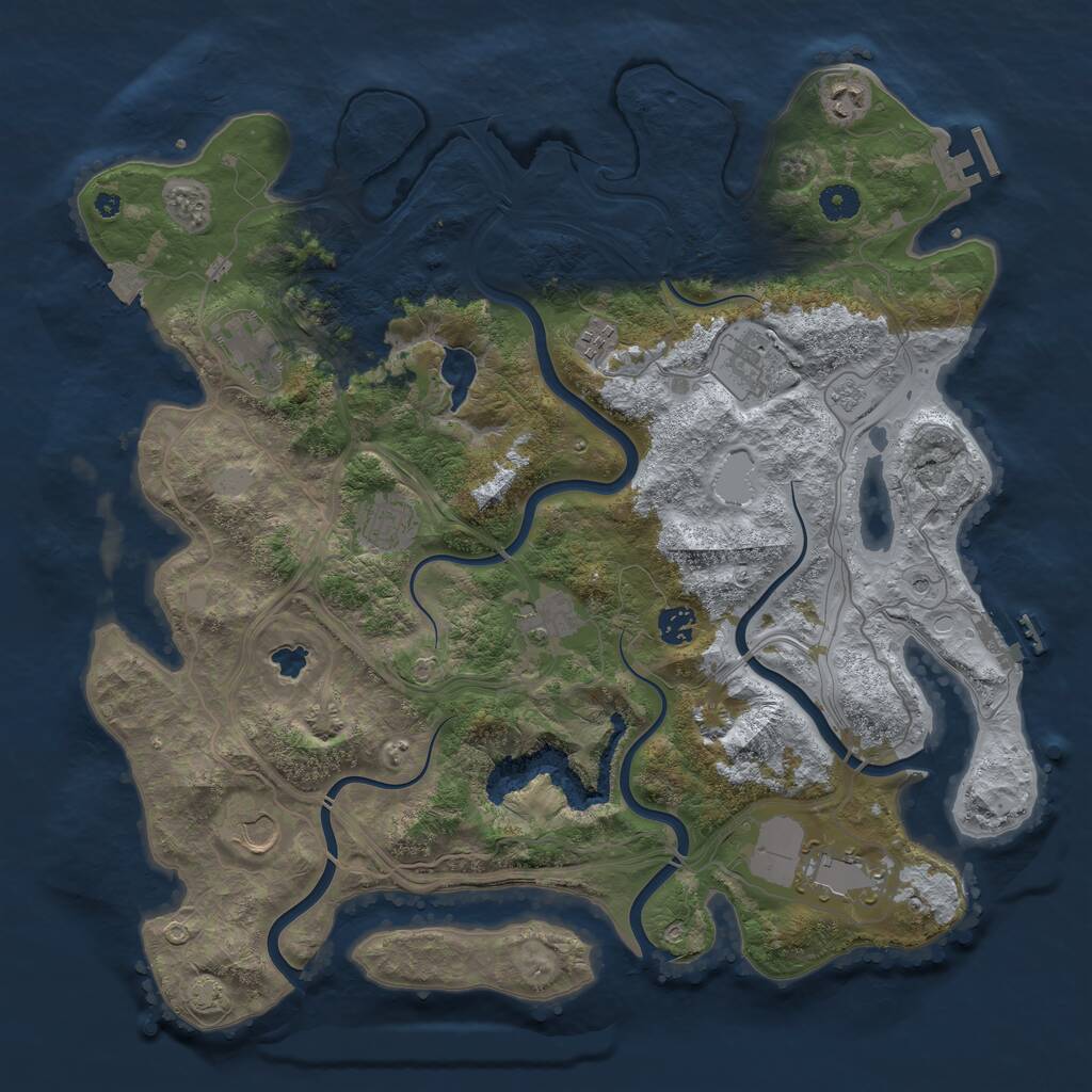 Rust Map: Procedural Map, Size: 4250, Seed: 1899392641, 15 Monuments