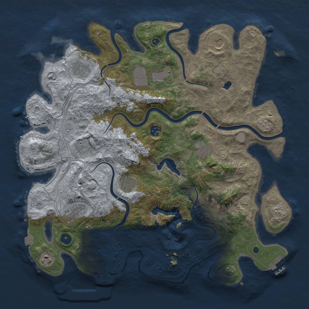 Rust Map: Procedural Map, Size: 4250, Seed: 15975388, 16 Monuments