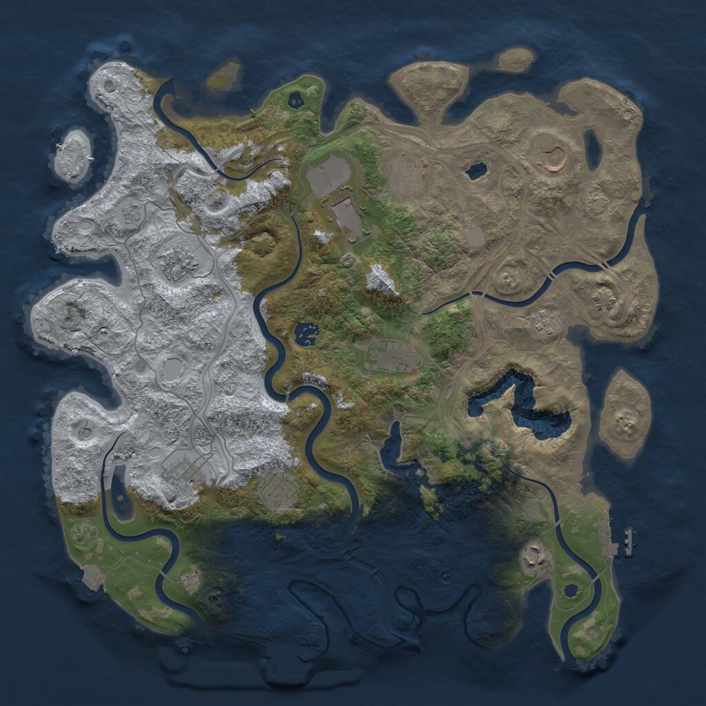 Rust Map: Procedural Map, Size: 4250, Seed: 506777422, 16 Monuments