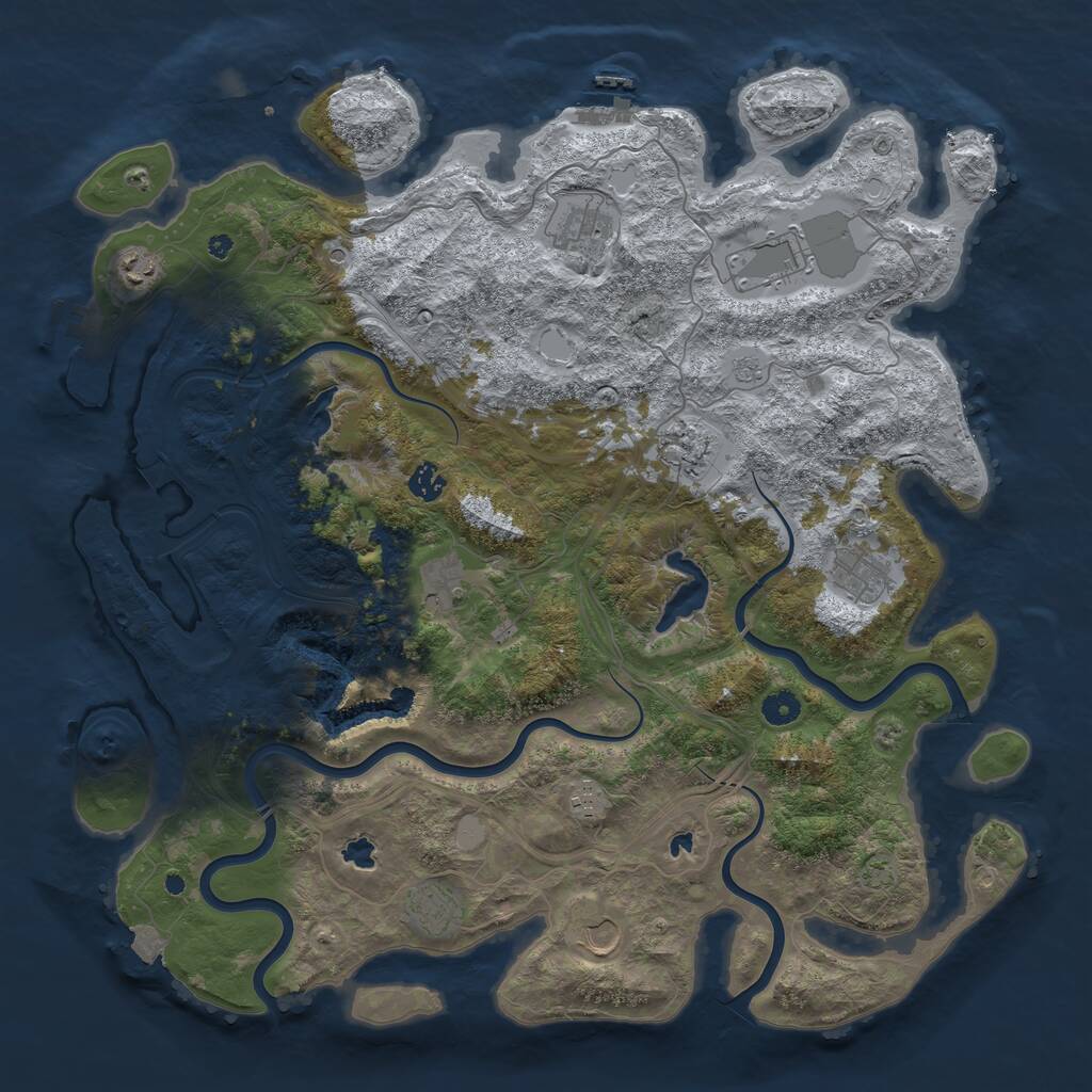 Rust Map: Procedural Map, Size: 4500, Seed: 782630275, 16 Monuments