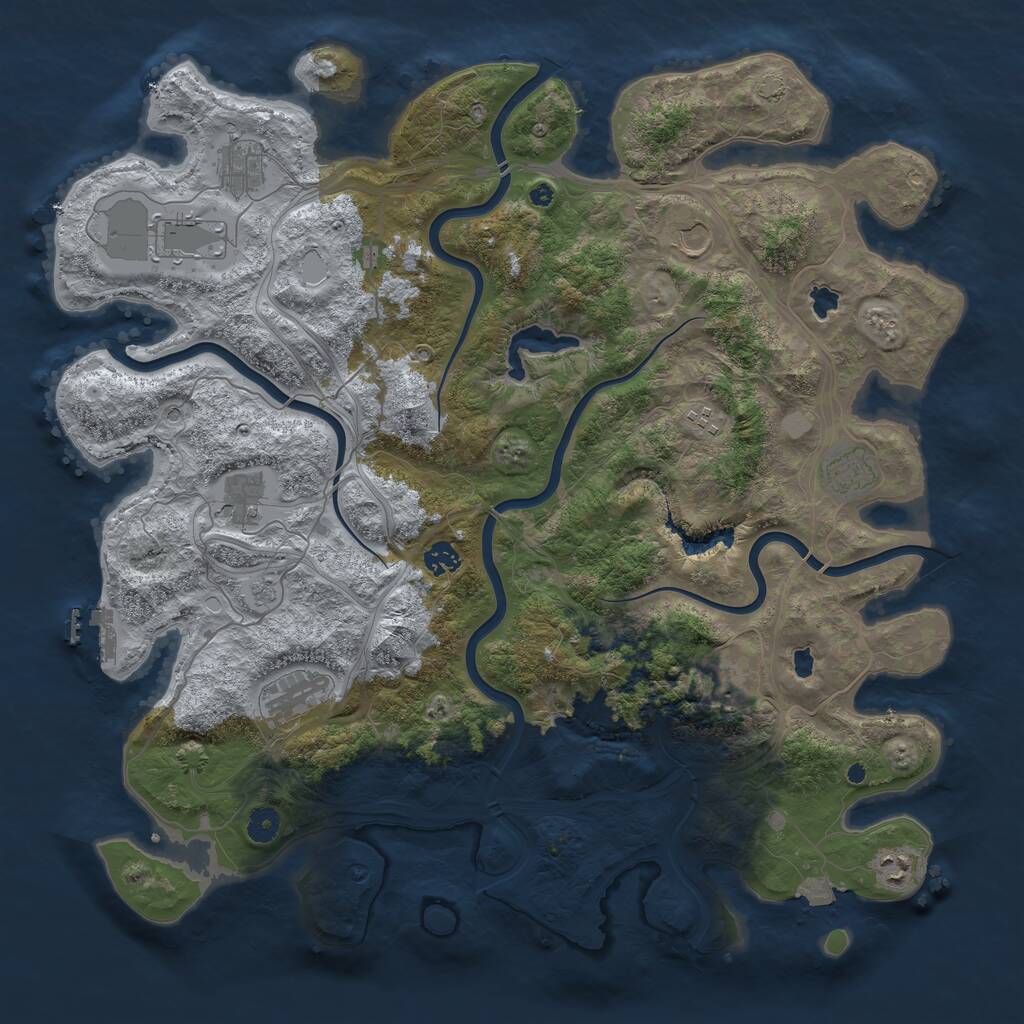 Rust Map: Procedural Map, Size: 4500, Seed: 18596496, 15 Monuments