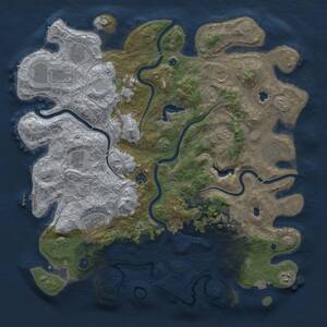 Thumbnail Rust Map: Procedural Map, Size: 4500, Seed: 18596496, 15 Monuments