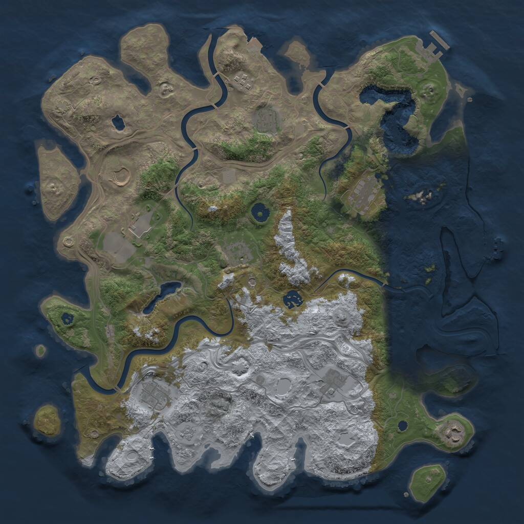 Rust Map: Procedural Map, Size: 4300, Seed: 316765481, 16 Monuments