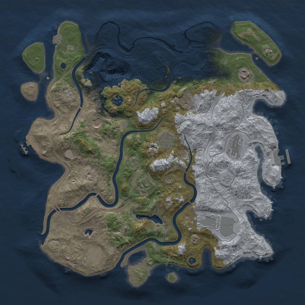 Rust Map: Procedural Map, Size: 4250, Seed: 200880, 16 Monuments
