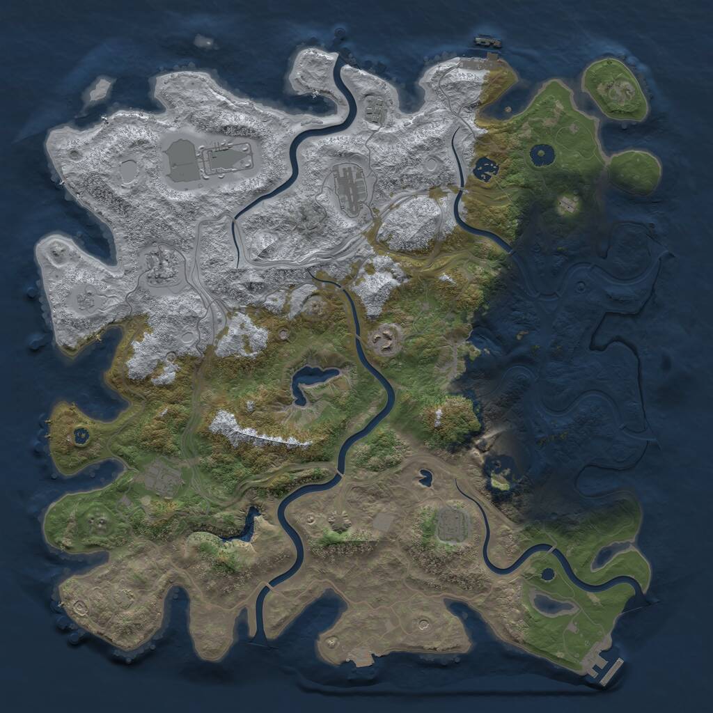 Rust Map: Procedural Map, Size: 4500, Seed: 1302420039, 15 Monuments