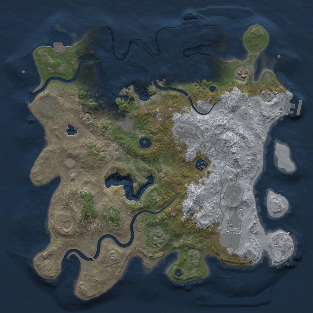 Rust Map: Procedural Map, Size: 4000, Seed: 851765047, 16 Monuments