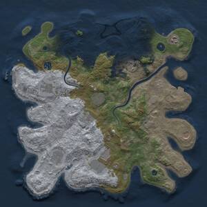 Thumbnail Rust Map: Procedural Map, Size: 3841, Seed: 1075161297, 16 Monuments
