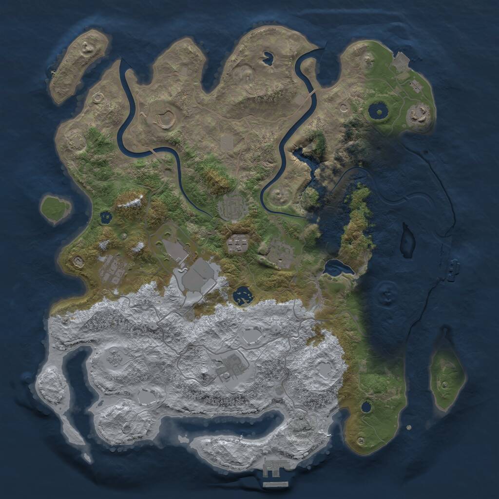 Rust Map: Procedural Map, Size: 4000, Seed: 2682499, 15 Monuments