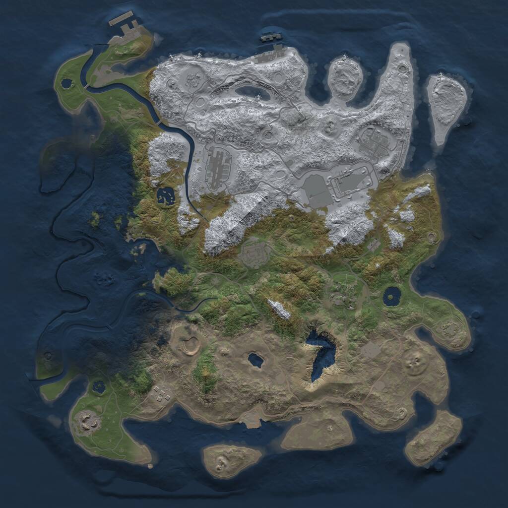 Rust Map: Procedural Map, Size: 4000, Seed: 1060126981, 15 Monuments