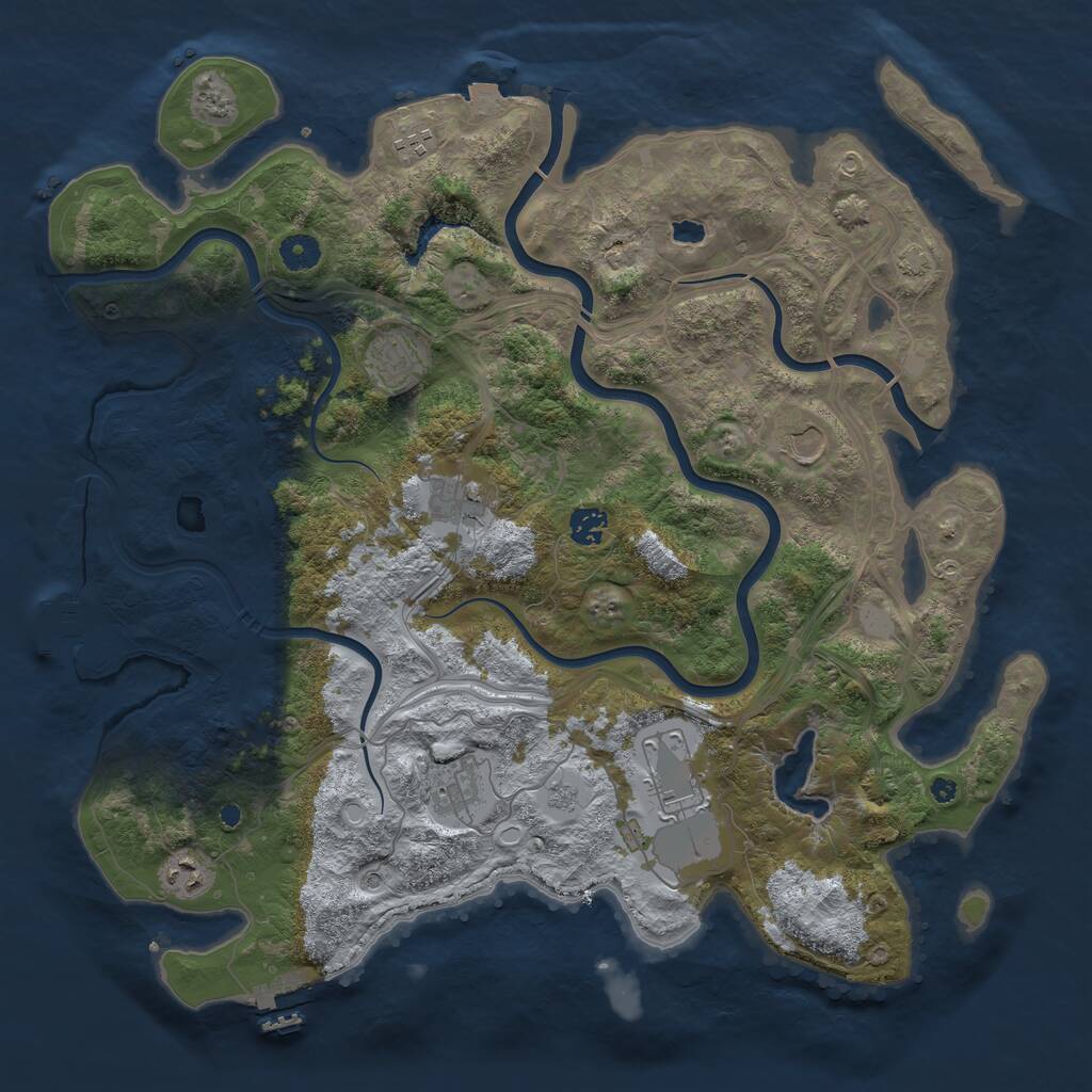 Rust Map: Procedural Map, Size: 4250, Seed: 530328903, 14 Monuments